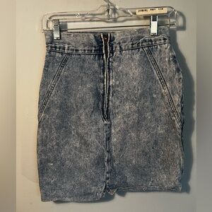 Acid Wash Denim Skirt
